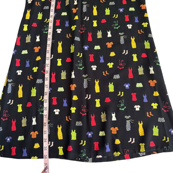 David Dart Collection Vintage Black Clothing Print Shift Dress Women’s Medium - Picture 5 of 8